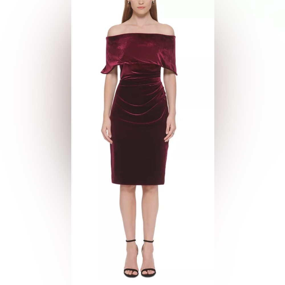 Off-Shoulder Velvet Dress